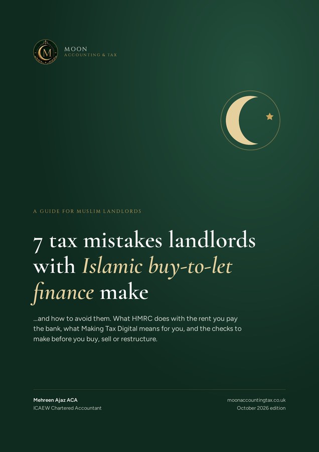 Cover of the guide: 7 tax mistakes landlords with Islamic buy-to-let finance make